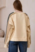 'Stellarae' Striped Long Sleeve Beige Sweater - Celes Fashion